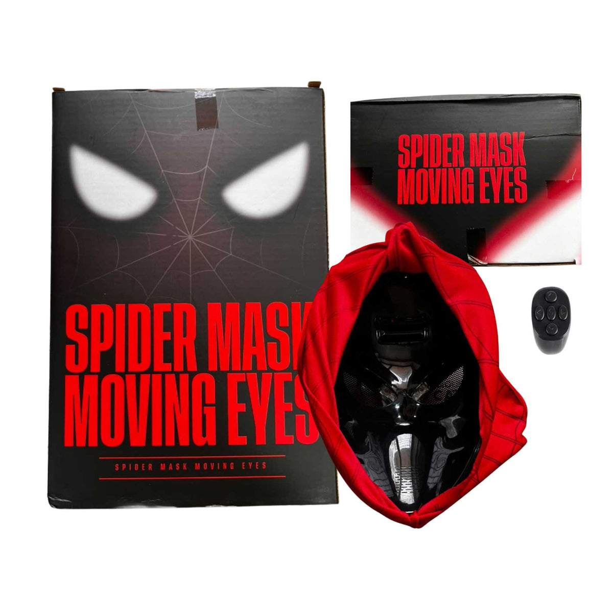 Spider Mask Moving Eyes 1:1 scale wearable faceshell with mesh eye lenses
