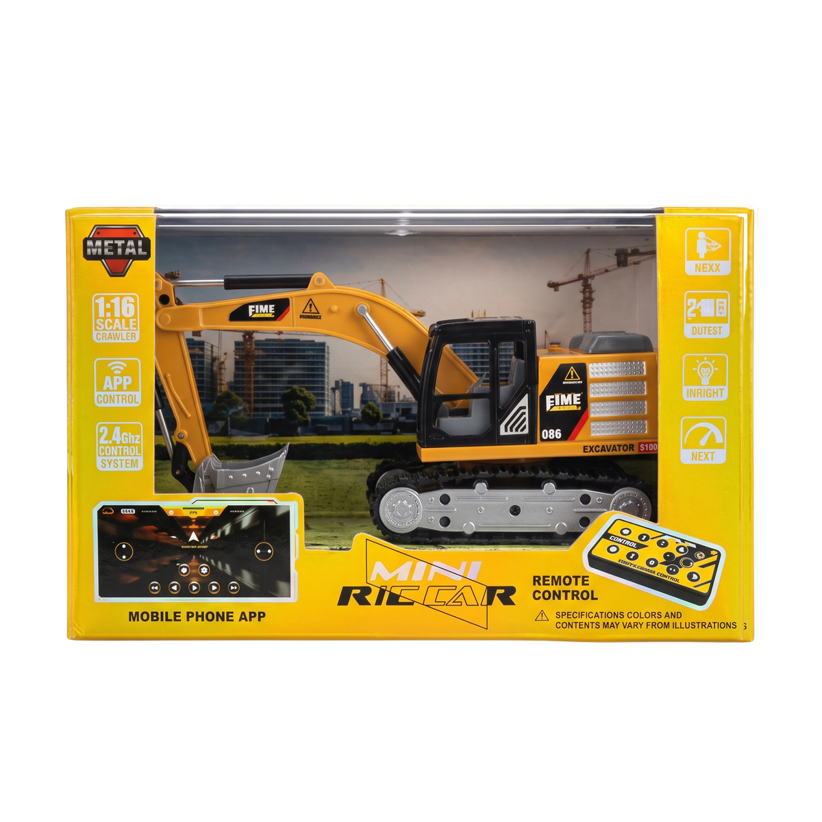 Trasped JCB | Excavator | Acrylic | 1:16 Scale | Dual Control | Alloy Bucket | Flat Remote