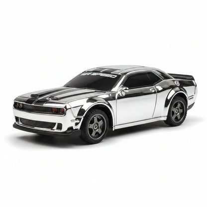 WHOOSH 1:43 Scale RC Drift Car 4WD | 2.4GHz Remote Control | LED Lights | 15 km/h Speed | Silver