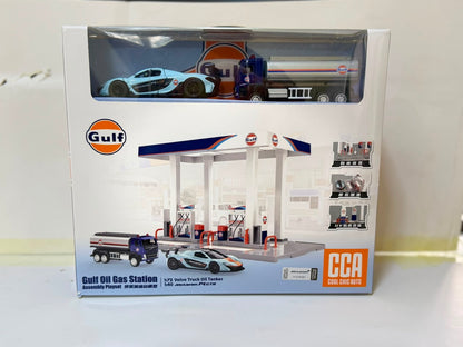 CCA 67277F 1:72 Volvo & 1:40 MCLaren Diecast Model Gulf Gas Station