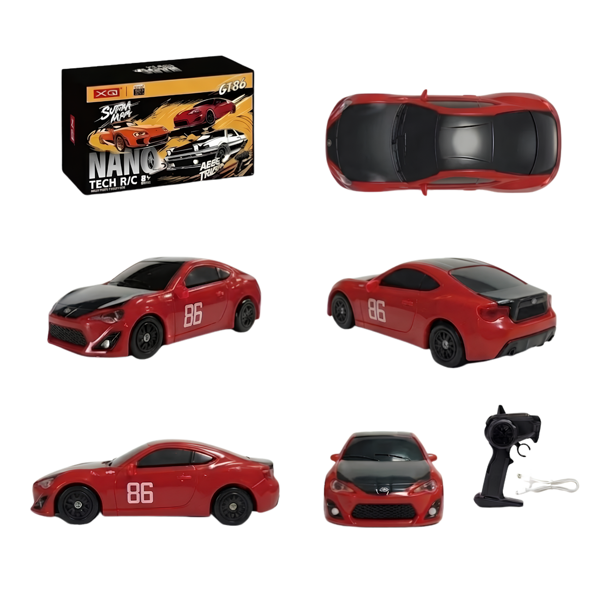 XQ Nano Tech R/C 1:64 scale Toyota Sedan 86 Officially Licensed RC Car