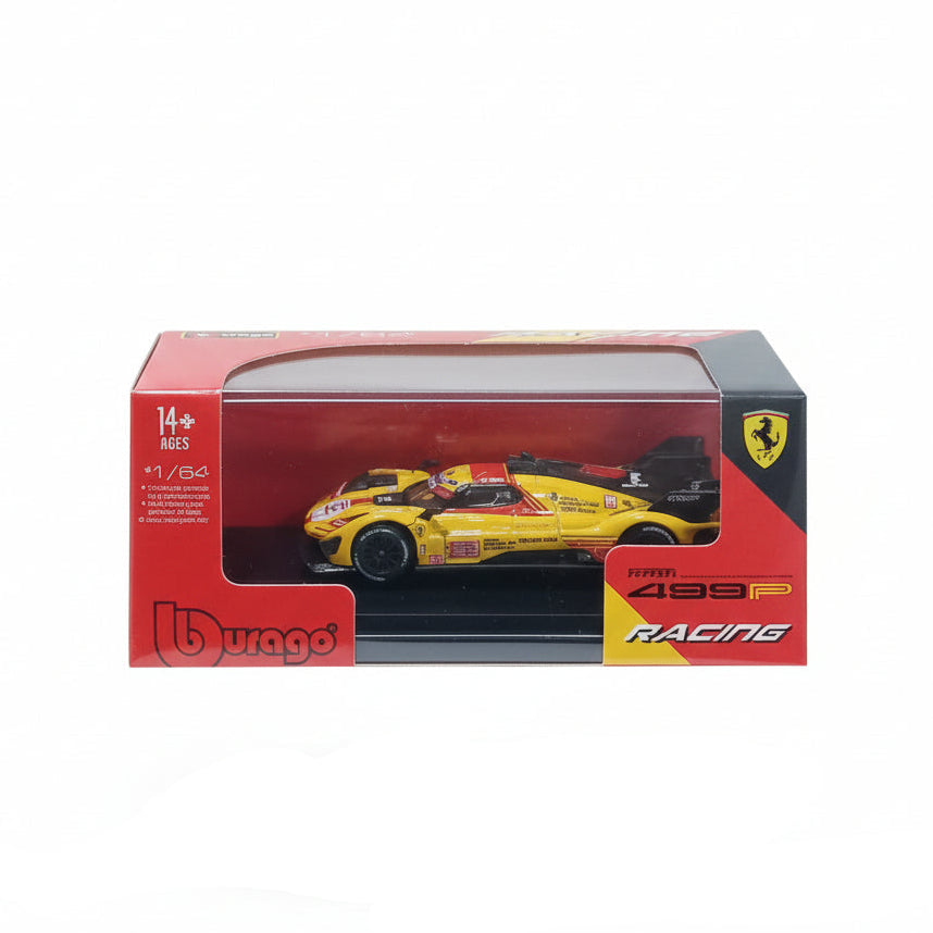 Bburago 1:64 Ferrari 499P Yellow livery Diecast Car