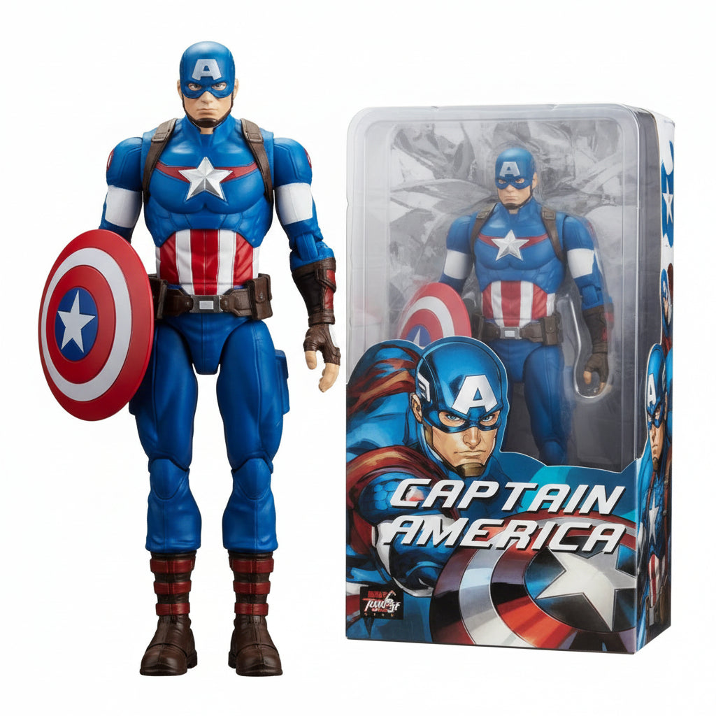 ZD Toys Marvel Avengers Captain America 9.5 Inch Action Figure with Shield PVC Box Pack