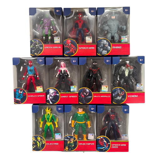 ZD Toys Spider-Man Universe 10-Piece Action Figure Collection | 7-Inch Superhero Set