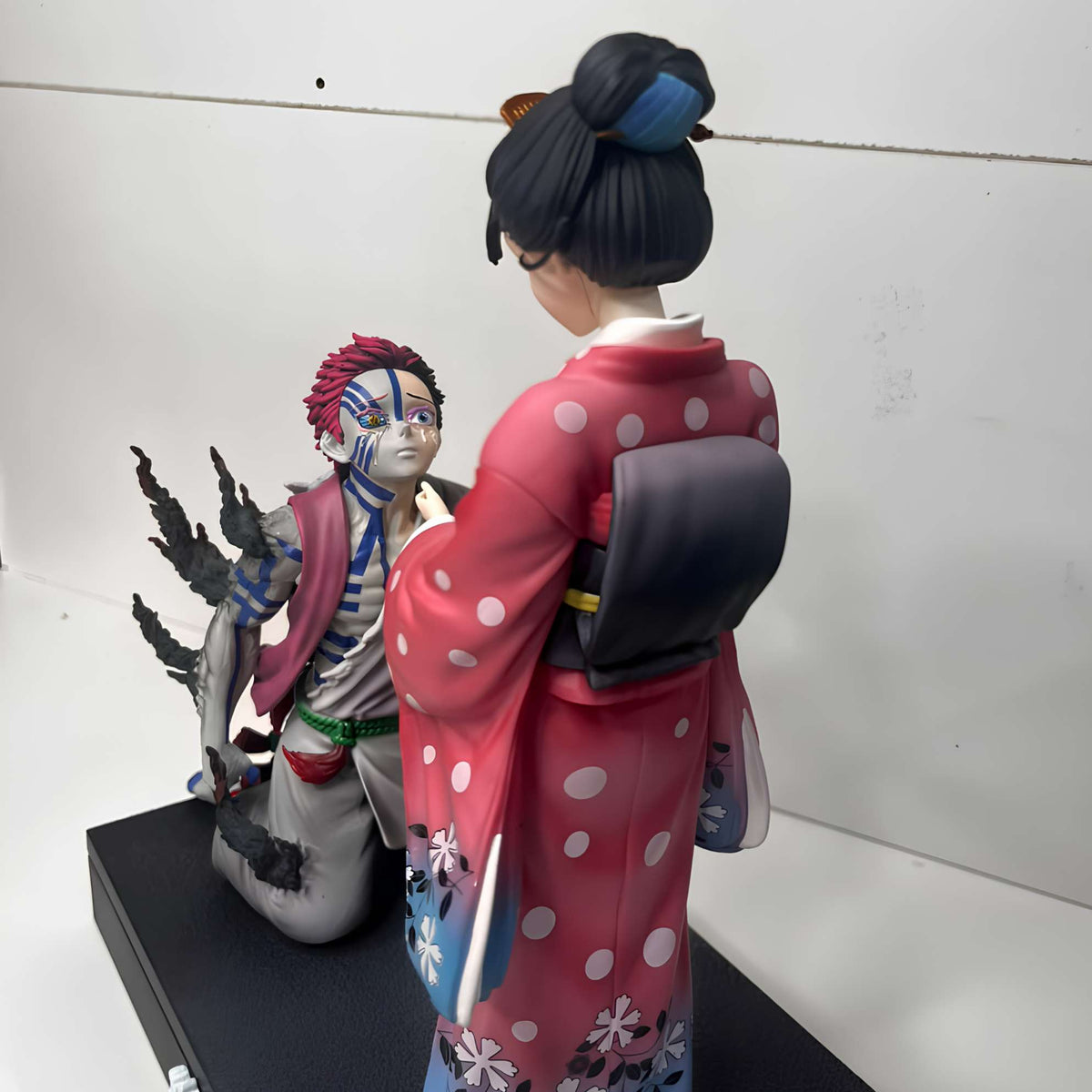 Character sculpt view of the Demon Slayer Akaza and Koyuki 26cm figure for hobby shop stock replenishment