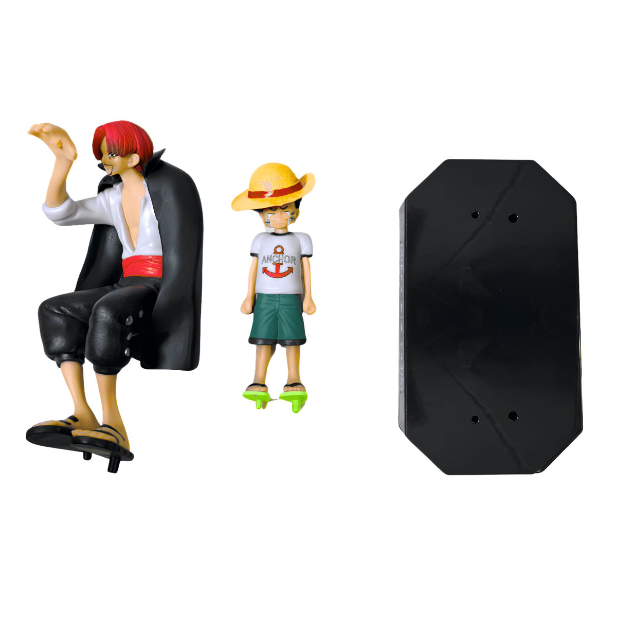 Display stance of Shanks placing the straw hat on young Luffy available for bulk orders across India