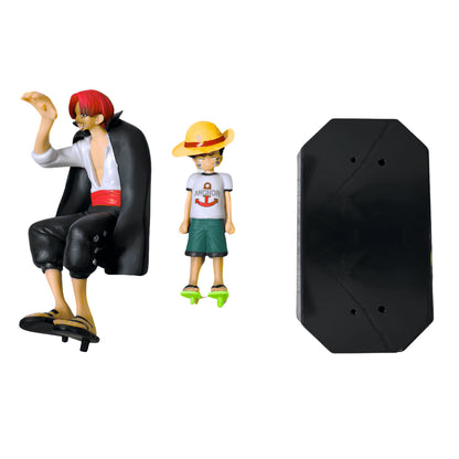 Display stance of Shanks placing the straw hat on young Luffy available for bulk orders across India