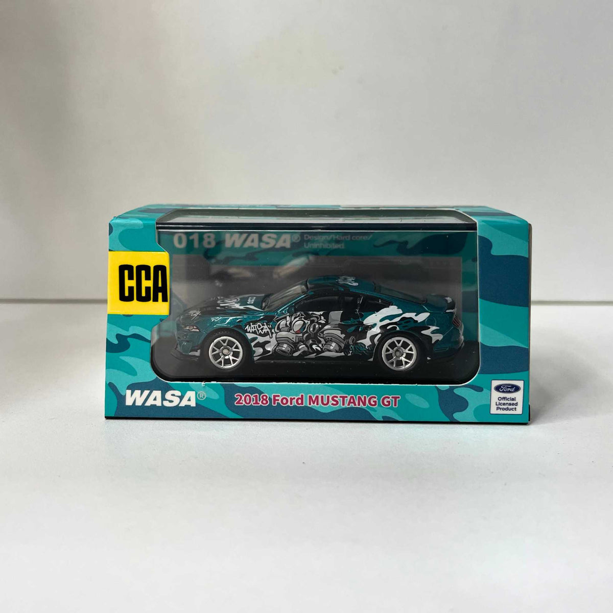 Rear profile of the 7.5cm CCA 2018 Ford Mustang GT diecast model car for commercial distributor pricing