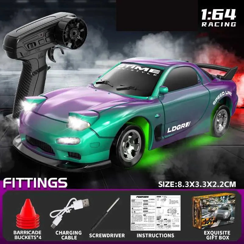 LD RTR 3603 | Iridescent Metallic | 1:64 Scale | Mini RC Drift Car | 2.4GHz | 4WD | LED Lights | RTR