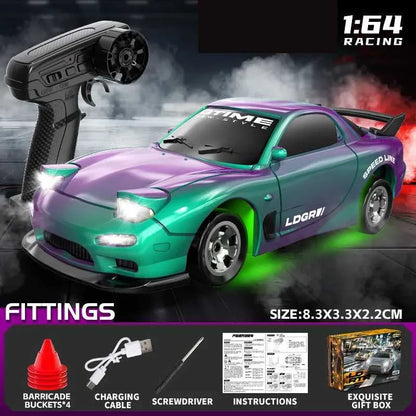 LD RTR 3603 | Iridescent Metallic | 1:64 Scale | Mini RC Drift Car | 2.4GHz | 4WD | LED Lights | RTR