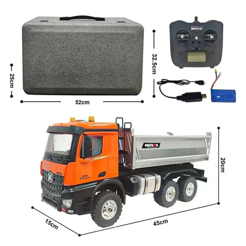 HUINA 1598 RC Dump Truck 1:14 Scale 11CH Hobby Grade Construction Vehicle
