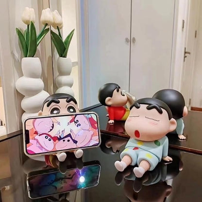 Cute Shinchan Red & Blue Mobile Stand - Table Decor
