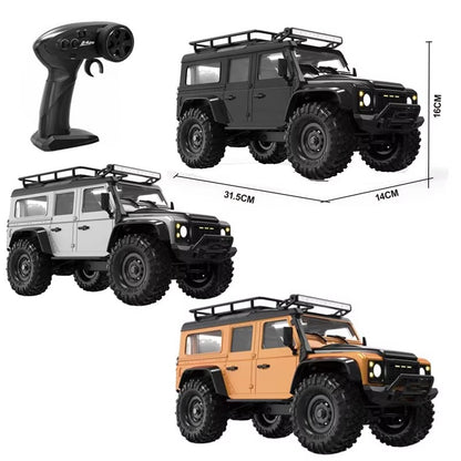 HB Toys | DT021166 (HB-R1607) | 1:16 Scale | 31.5 cm | Land Rover Defender 4WD RC Off-Road Climbing Car with LED Lights | Silver | RTR Series