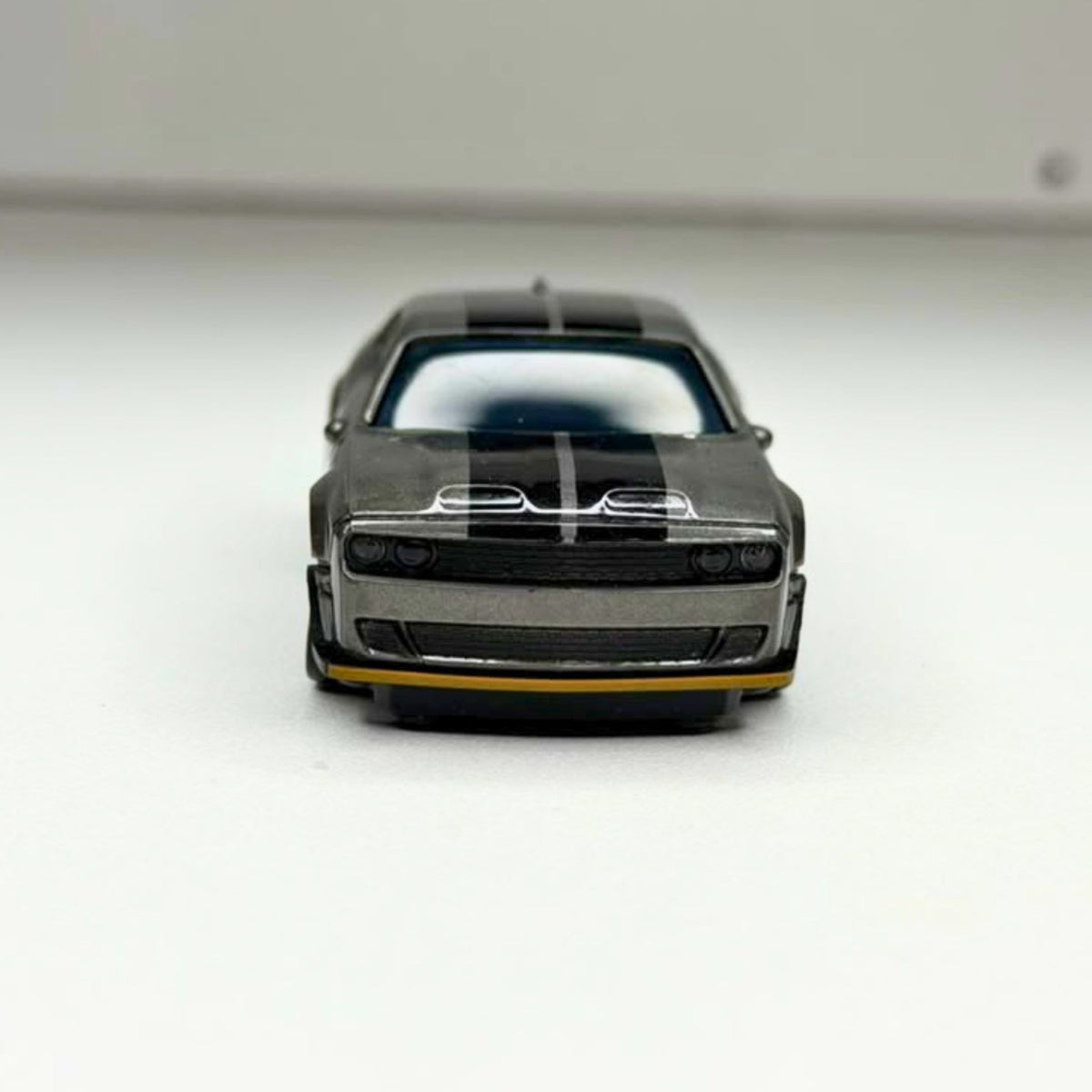 Overhead perspective of the silver LDRC 3602 Dodge Challenger tuner shell available for bulk orders across India