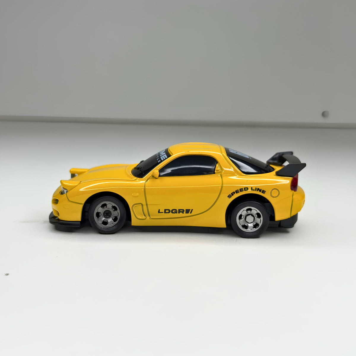 Overhead view of the 1:64 scale LDRC 3603 Mazda RX-7 tuner shell available for bulk orders across India