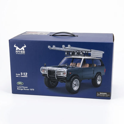 Blue retail packaging box for the 1:12 scale MN Models MN168 RC vehicle showing the car.