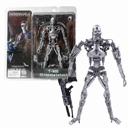 Front view of the NECA T-800 Endoskeleton action figure in clamshell blister packaging for wholesale inventory