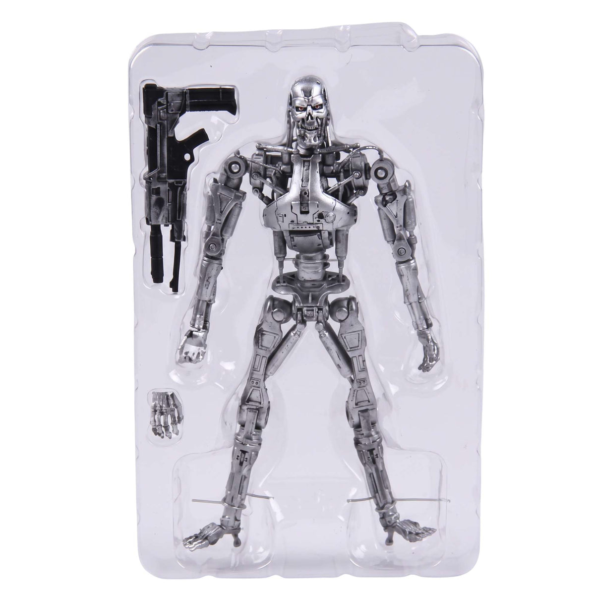 Machine gun accessory displayed with the NECA T-800 Endoskeleton action figure for shop orders