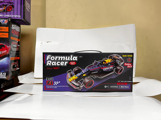Max Verstappen Formula Racer Pull-Back Building Block Set (NO.7611)