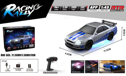 HB Toys Racing Rally 1:43 Nissan Skyline R34 Drift RC Car