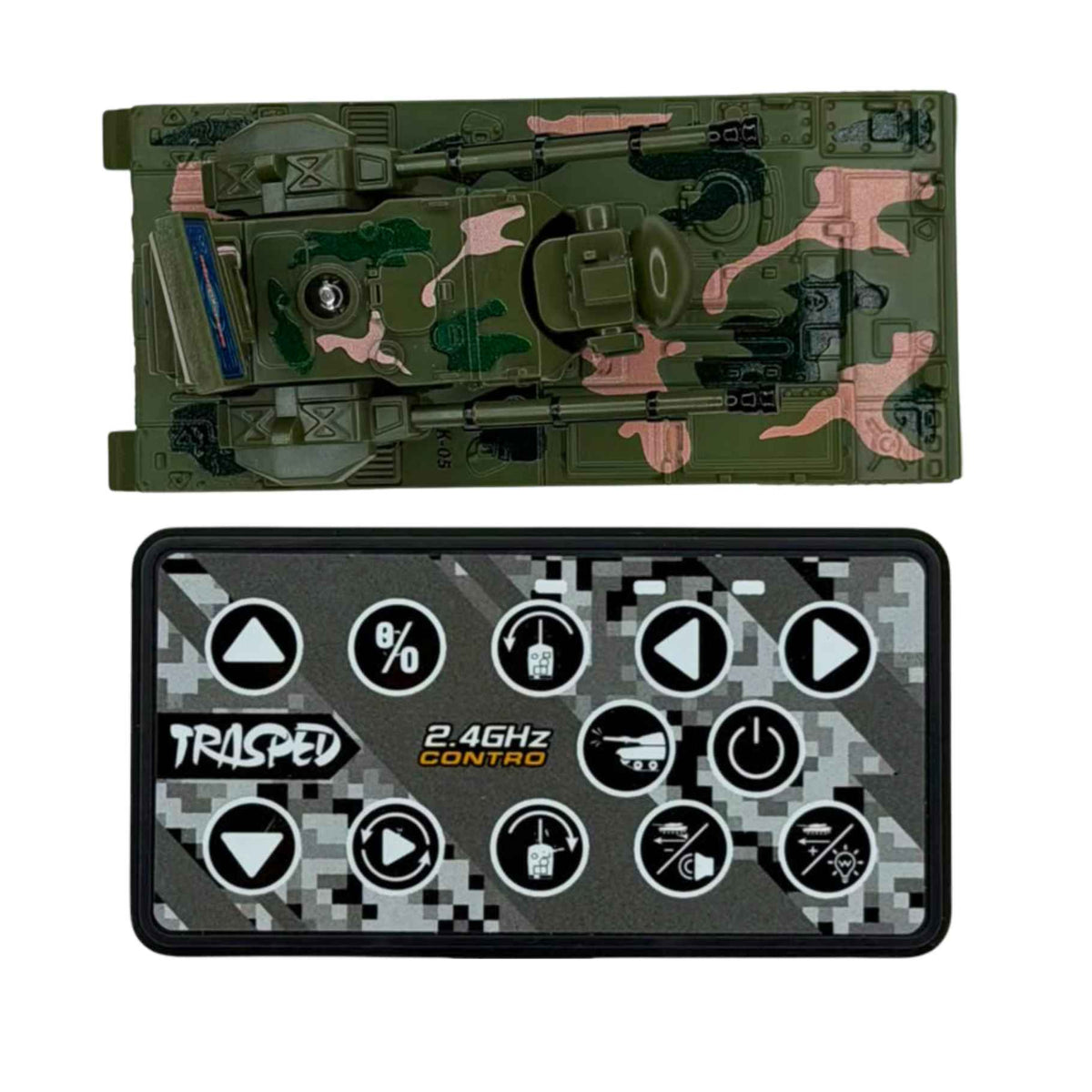 Packaging contents of the TRASPED HG4-538 1:64 mini alloy RC tank supplied for wholesale distribution