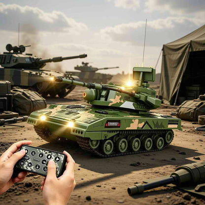 Turret view of the TRASPED HG4-538 mini alloy RC tank showing 360 rotation for bulk orders across India