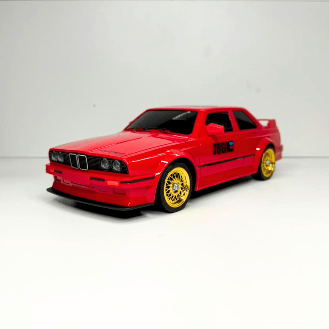 WHOOSH Retro 1/16 scale 20km/h red BMW E30 RC drift car retail packaging for wholesale Mumbai and direct retail price